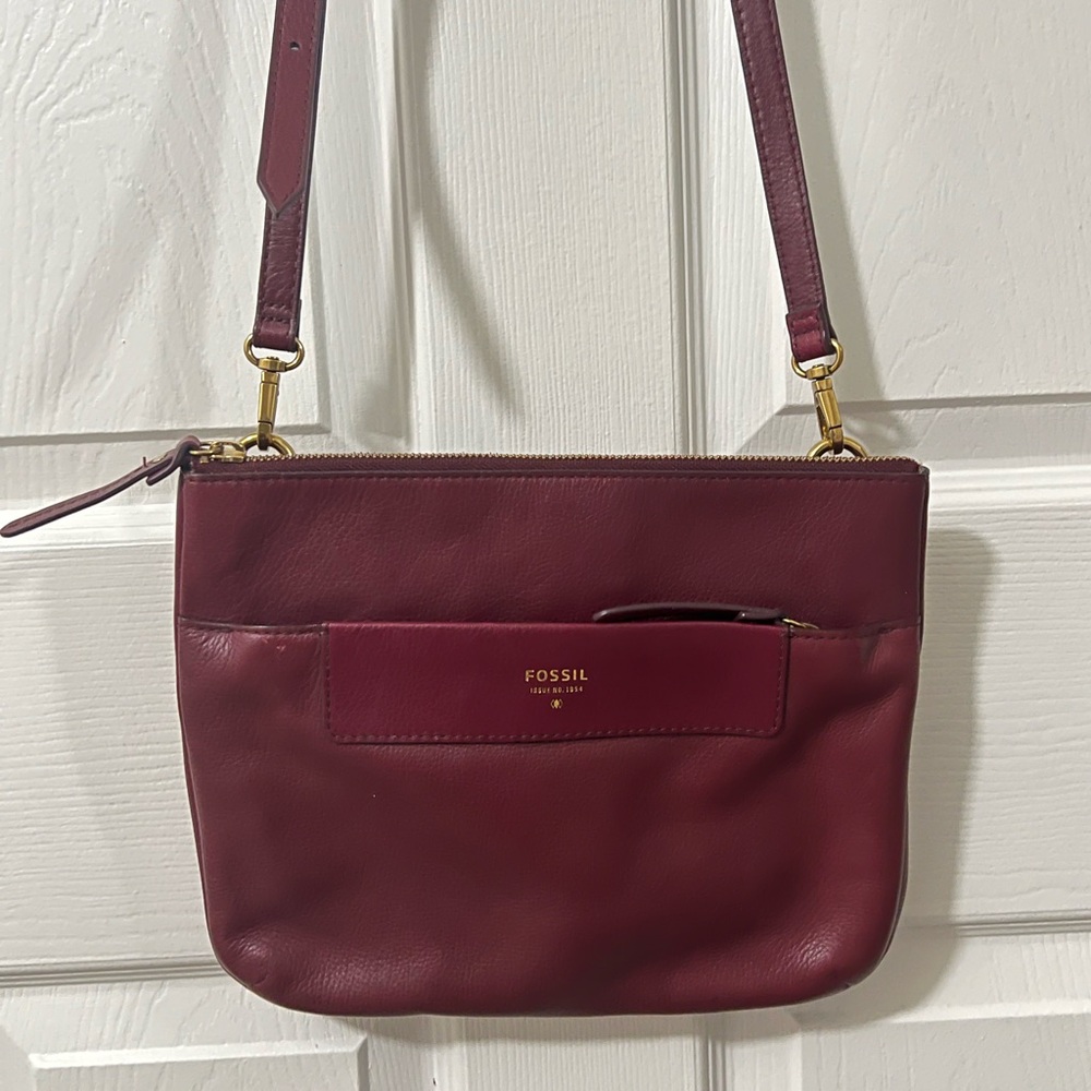 Burgundy Fossil Crossbody Bag